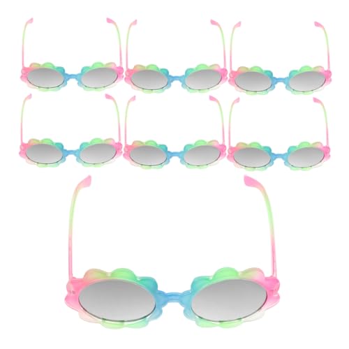 Yardenfun 7 Stück Sonnenbrille Sonnenblumen Design Uv-schutz Farbverlauf Gläser Prinzessin Mädchen Jungen Outdoor Party Strand Sommer von Yardenfun