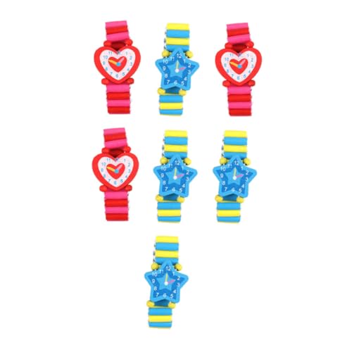 Yardenfun 7 Stück Teiliges Holzspielzeug Kinderuhr mit Elastischem Band Umweltfreundliches Design für Kreative Spielstunden für Fördert Bildschirmzeit Yardenfun 7 Stück Teiliges Holzspielzeug Kinderuhr mit Elastischem Band Umweltfreundliches Design für Kreative Spielstunden für Fördert Bildschirmzeit von Yardenfun