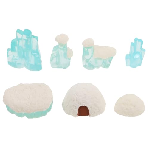 Yardenfun 7 Stück Teiliges Mini Modellset aus Resin Realistisches EIS Diorama DIY Mikrolandschaft Vielseitiges Schneespielzeug Deko für Wohnkultur von Yardenfun