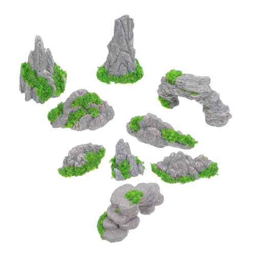 Yardenfun 9 Stück Teiliges Miniatur felsen Harz mit Chinesischem Bergmotiv Wetterfest und Farbecht Kreative DIY Landschaftsdekoration für Garten Aquarium und Bonsai mikrolandschaften von Yardenfun