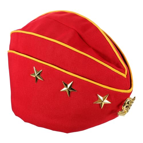 Yardenfun Atmungsaktive Russische Matrosenmütze mit und Goldener Verzierung Einstellbare Bootskapitänsmütze für Tanzauftritte Party und Bühnenkostüm Vielseitiger Partyhut für Cosplay und von Yardenfun
