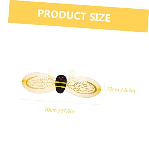 Yardenfun Bienenkostüm Set Gold mit Flügeln Haarreif und Zauberstab Komfortabel Farbenfroh Robust für Halloween Karneval Party und Cosplay für Mädchen von Yardenfun