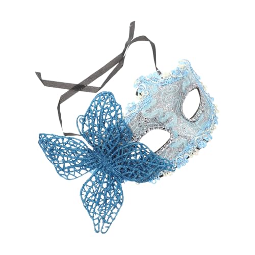 Yardenfun Blaue Halbgesichts Masquerade Ball Maske Damen Cosplay Accessoire für Halloween Karneval Party mit Komfortablem Tragegefühl und Geheimnisvollem Design von Yardenfun