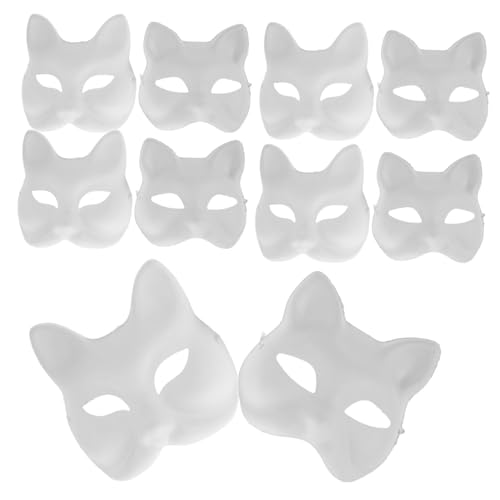 Yardenfun Unverzichtbare Halloween-kostüme – 10 Unbemalte Katzenmasken – Ihre Eigene Maske Für Veranstaltungen von Yardenfun