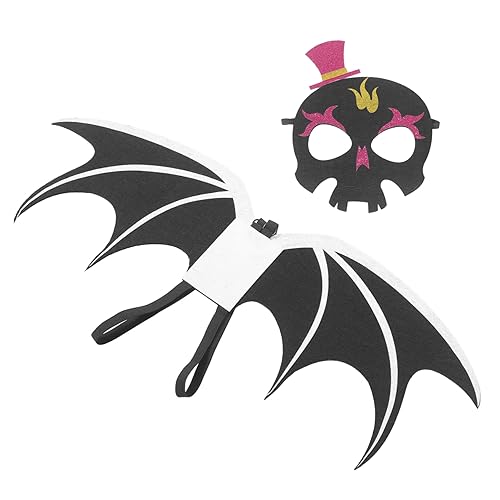 Yardenfun Flügelkostüm Kostümzubehör Halloween Kostüm Inklusive Teufelsflügel Kostümset Cosplay und Maske Dämonen Cosplay Zubehör Maskerade Partygeschenk für Kinder Jungen Mädchen von Yardenfun