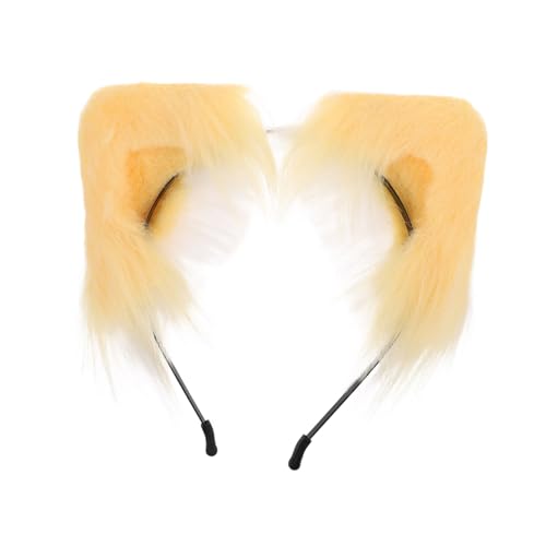 Yardenfun Fluffy Katzenohren Haarreif Weicher Gelber Langlebig und Leicht Kuscheliges Cosplay Accessoire für Frauen und Mädchen für Halloween Partys und Kostüm Events von Yardenfun