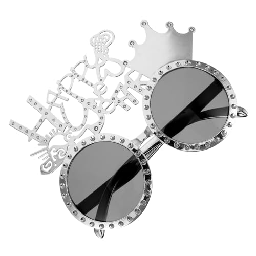 Yardenfun Frohes Neues Jahr Brille mit Kronendekor Silvester Sonnenbrille für Partys Exklusive Foto Requisite für Feierlichkeiten Neujahrspartys Unisex Design für Damen von Yardenfun