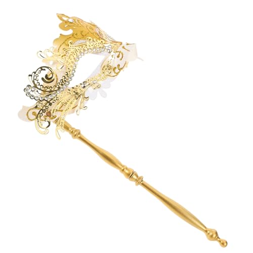 Yardenfun Glamouröse Karnevalsmaske mit Abnehmbarem Stab Funkelnde Strassverzierung Ergonomisch für Erwachsene Komfortabel und Robust für Maskenball Halloween Cosplay und Festliche Partys von Yardenfun