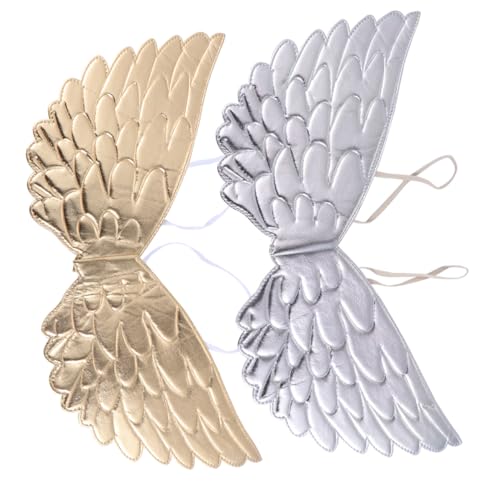 Yardenfun Halloween Flügel für Teilig Bunte Cosplay Flügel in Silber und Gold Elastisch Atmungsaktiv Kostümzubehör für Halloween Performance und Party von Yardenfun