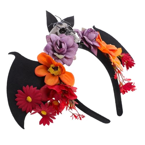 Yardenfun Halloween Haarreif Verstellbar mit Totenkopf Blumen und Schwarzen Fledermausflügeln Mexikanisches Day Of The Dead Kostüm-accessoire für Cosplay Maskenbälle und Halloween-partys Yardenfun Halloween Haarreif Verstellbar mit Totenkopf Blumen und Schwarzen Fledermausflügeln Mexikanisches Day Of The Dead Kostüm-accessoire für Cosplay Maskenbälle und Halloween-partys von Yardenfun