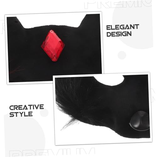 Yardenfun Halloween Katzenmaske Halbgesicht Wiederverwendbar Niedliches Tiergesicht Cosplay Accessoire Für Halloween Party Kostüm von Yardenfun