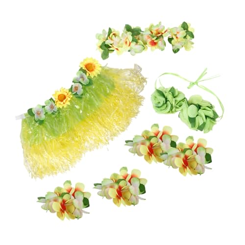 Yardenfun Hawaii Kostüm Set mit Zweilagigem Hula Rock Grün-gelb Luau Party Outfit für Mädchen Tropische Mottoparty Deko Bequem und Modisch für Fasching und Karneval Yardenfun Hawaii Kostüm Set mit Zweilagigem Hula Rock Grün-gelb Luau Party Outfit für Mädchen Tropische Mottoparty Deko Bequem und Modisch für Fasching und Karneval von Yardenfun