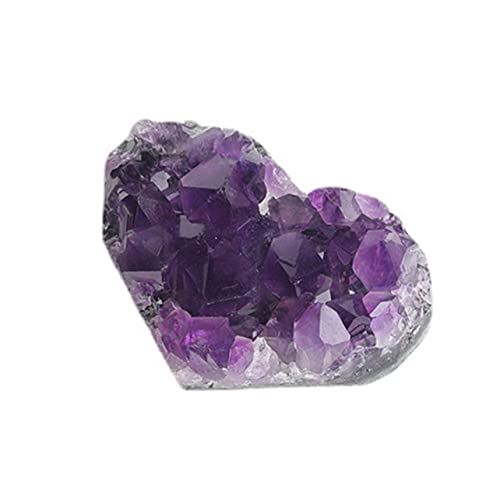 Yardenfun Herzförmiger Amethyst Kristall Dekorationsstein Natürlicher Stein für Sammler und Tischdekoration Zufällige Gestaltung für Meditation von Yardenfun