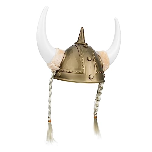 Yardenfun Hornhut Kunststoff mit Zöpfen Kostümzubehör für Fasching Karneval Themenpartys Goldene Zöpfe Yardenfun Hornhut Kunststoff mit Zöpfen Kostümzubehör für Fasching Karneval Themenpartys Goldene Zöpfe von Yardenfun