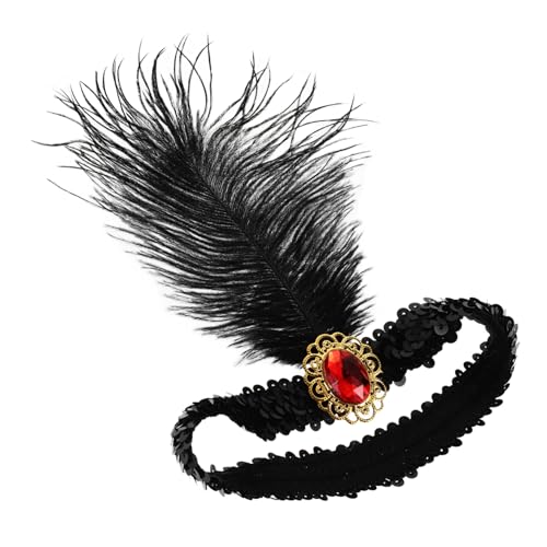 Yardenfun Jahre Stirnband Damen Kostüm Haarreif mit Elegantem Design für Karneval Tanz Maskenball Komfortabel und Vielseitig für Party und Hochzeit in Rot von Yardenfun