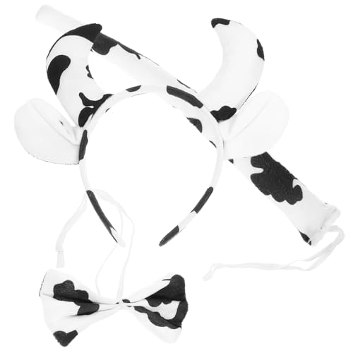 Yardenfun Kuhkostüm Zubehör mit Kuhohren Stirnband und Fliege Weiches Bequemes Tier-cosplay für Halloween Karneval Kostümparty und Rollenspiele von Yardenfun