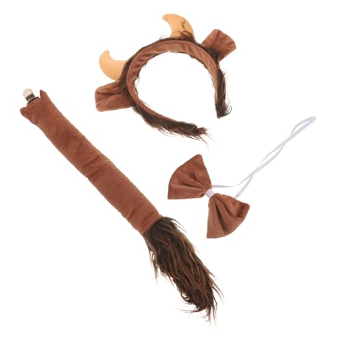 Yardenfun Kuscheliges Kuhhörner Stirnband mit Schleife und Weiches Tier Kostüm Zubehör für Damen Hautfreundlich Strapazierfähig für Cosplay und Mottoparty Teiliges von Yardenfun