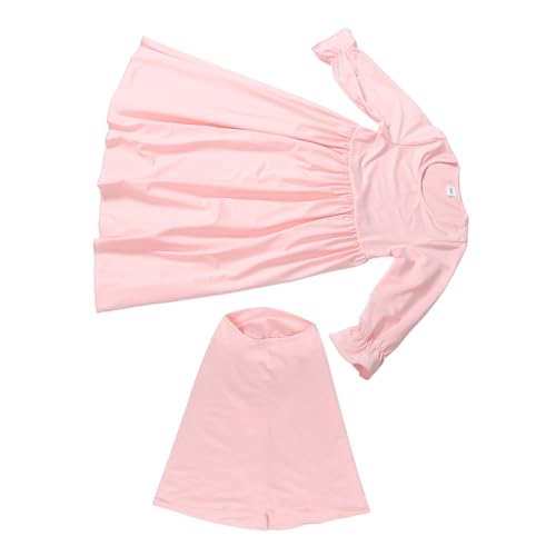 Yardenfun Mädchen Muslim Kleid Langarm Abaya mit Kopftuch für Neugeborene Praktische und Stilvolle Kinderbekleidung Geeignet für Frühling Sommer und Herbst von Yardenfun