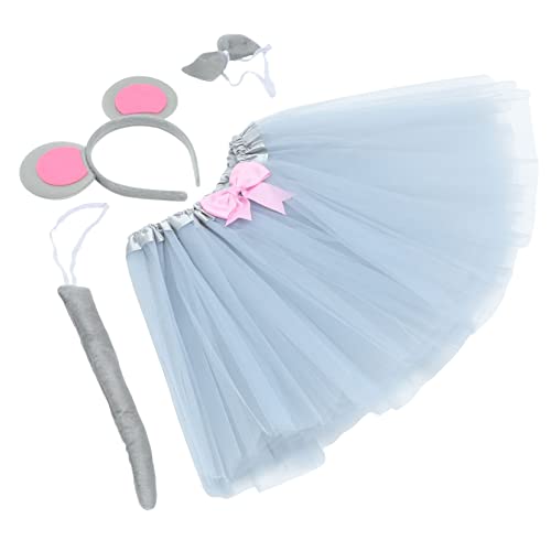 Yardenfun Mäusekostüm Set mit Haarreif Schleife Rock und Niedliches Tier cosplay für Damen Geeignet für Karneval Halloween Geburtstags Faschingsparty von Yardenfun