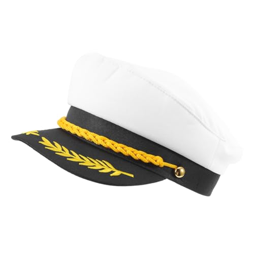 Yardenfun Matrosenkapitänshut Weiß Retro Flacher Vintage Stil Atmungsaktiv Strapazierfähig für Damen Herren Yacht Party Karneval Nautische Kostümaccessoires Yardenfun Matrosenkapitänshut Weiß Retro Flacher Vintage Stil Atmungsaktiv Strapazierfähig für Damen Herren Yacht Party Karneval Nautische Kostümaccessoires von Yardenfun