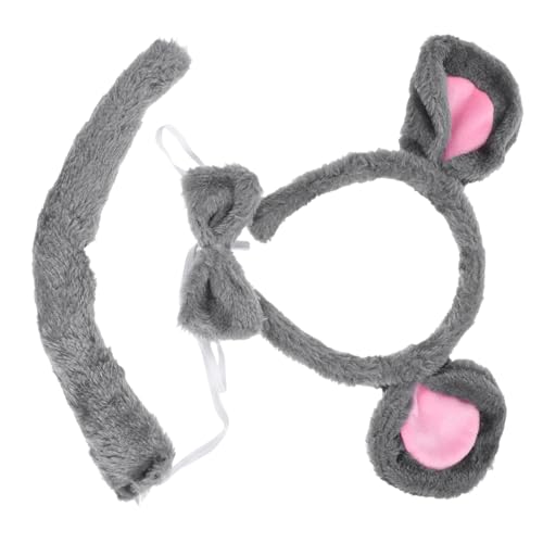 Yardenfun Niedriges Gewicht Kostüm Set mit Plüschohren Schleife und Stirnband Bequemes Cosplay Zubehör für Halloween Geburtstagsfeiern und Karneval Geeignet für Damen und Mädchen von Yardenfun