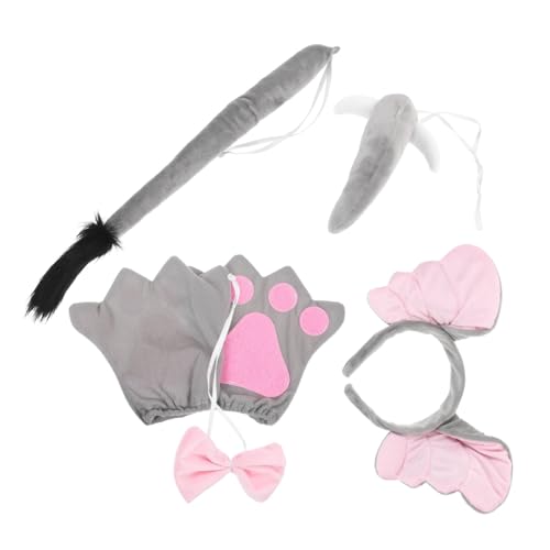 Yardenfun Ohren Haarreif mit Schleife Nase und Grauen Handschuhen Flauschiges Bequemes Kostümzubehör für Frauen für Partys Karneval Halloween und Cosplay Yardenfun Ohren Haarreif mit Schleife Nase und Grauen Handschuhen Flauschiges Bequemes Kostümzubehör für Frauen für Partys Karneval Halloween und Cosplay von Yardenfun