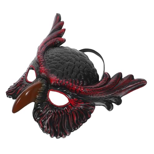 Yardenfun Owl Masquerade Maske mit Verstellbaren Riemen Halbe Tiergesichtsmaske für Halloween Karneval Cosplay Party und Themenveranstaltungen Rote Eulenoptik mit Feiner Detailarbeit von Yardenfun