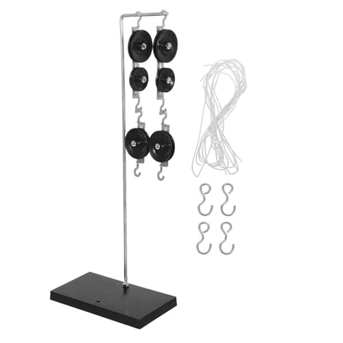 Yardenfun Pulley Experiment Kit mit Galvanisiertem Sockel Langlebiges Leichtes Seilscheibenblock-System für Physikunterricht und Mechanische Experimente für Mittelschul-wissenschaftskurse von Yardenfun