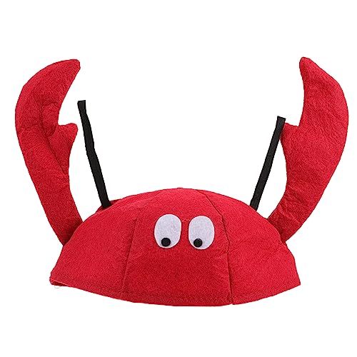 Yardenfun Roter Flanell Hummer Hut Kostüm Zubehör Cartoon Party Kopfbedeckung für Halloween Bühne Strandfest von Yardenfun