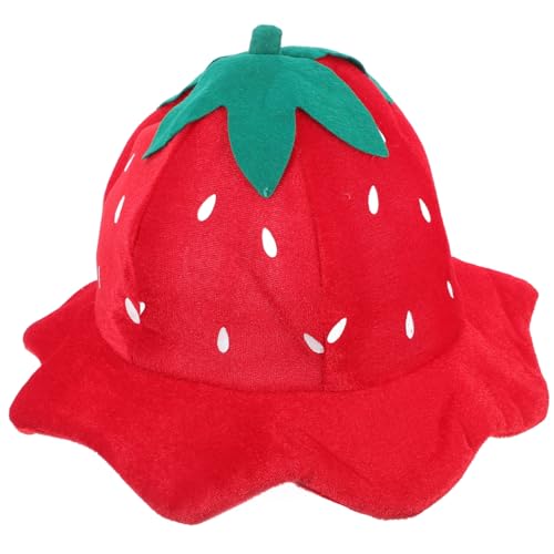 Yardenfun Rotes Erdbeer Party Dekorationshut aus Weichem Baumwollmaterial Lustige Kopfbedeckung für Halloween Kostüm Karneval Geburtstagsfeier und Themenpartys Angenehmer Sitz Einfach zu von Yardenfun