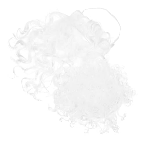 Yardenfun Santa Beard Kostüm Set Weißes Haar und Vollbart Perücke Leichtes Realistisches Weihnachtsmann Kostüm Zubehör für Männer Schnell Anzuziehen für Weihnachtsfeiern Gemeinschafts von Yardenfun