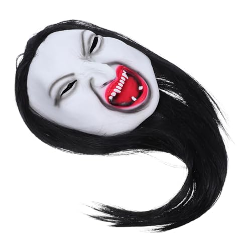 Yardenfun Scary Mask für Erwachsene Damen und Herren Realistische Halloween Horror Maske mit Langem Haar Detailreiches Gruseliges Kostümzubehör für Karneval Bühnenauftritte und Maskenbälle von Yardenfun