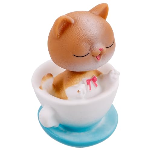 Yardenfun Shaking Head Cat Figurine Süßes Cartoon Tierornament aus Resin für Auto und Wohnraumdekoration Miniatur Katze als Kreativen Raumgestaltung Yardenfun Shaking Head Cat Figurine Süßes Cartoon Tierornament aus Resin für Auto und Wohnraumdekoration Miniatur Katze als Kreativen Raumgestaltung von Yardenfun