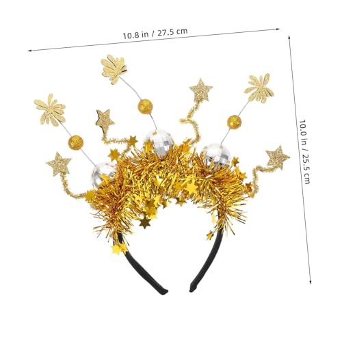 Yardenfun Silbriger Neujahrs Haarreif Leichtes Party Accessoire Komfortabler Sitz Vielseitiges Foto Requisit für Silvester und Weihnachtsfeiern von Yardenfun