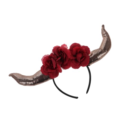 Yardenfun Teufelshörner Haarreif Gothic Stirnband mit Rosenblüten Schlafendes Ungeheuer Horn Kopfschmuck Halloween Karneval für Damen und Herren Karneval Cosplay Zubehör Yardenfun Teufelshörner Haarreif Gothic Stirnband mit Rosenblüten Schlafendes Ungeheuer Horn Kopfschmuck Halloween Karneval für Damen und Herren Karneval Cosplay Zubehör von Yardenfun