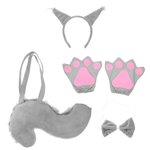 Yardenfun Tier Eichhörnchen Kostüm mit Stirnband und Handschuhen Weiches Cosplay Zubehör für Leichtes Bequemes Tierkostüm für Karneval Halloween und Mottoparty von Yardenfun