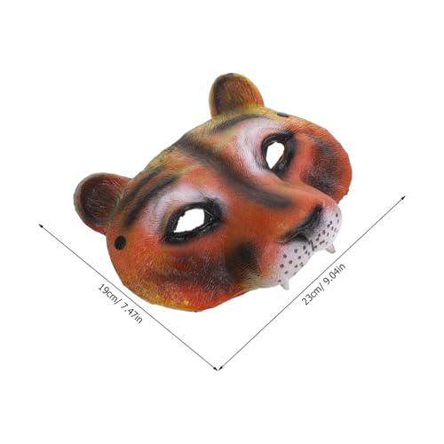 Yardenfun Tier Halbmaske PU für Halloween mit Elastischem Kopfband Verstellbar Detailreiche Wildtieroptik Langlebig und Komfortabel für Halloween Party und Cosplay von Yardenfun