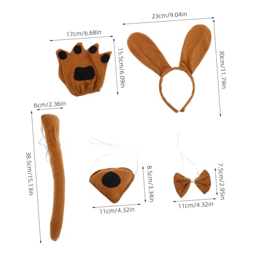 Yardenfun Tier-verkleidung Junge Mädchen Mit Hundehaarband Ohren Fliege Nase Und Handschuhen Rollenspiel-accessoire Für Party-deko Und Halloween-kostüm Yardenfun Tier-verkleidung Junge Mädchen Mit Hundehaarband Ohren Fliege Nase Und Handschuhen Rollenspiel-accessoire Für Party-deko Und Halloween-kostüm von Yardenfun