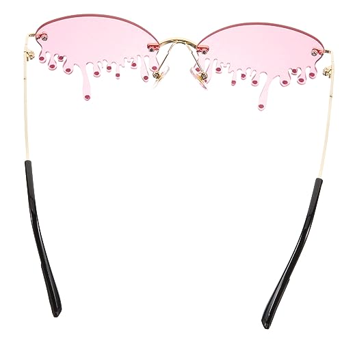 Yardenfun Tropfenförmige Sonnenbrille mit Strassbesatz Lustige Partybrille für Damen für Festivals Cosplay Events Robust Langlebig Sorgt für Einen Auffälligen von Yardenfun