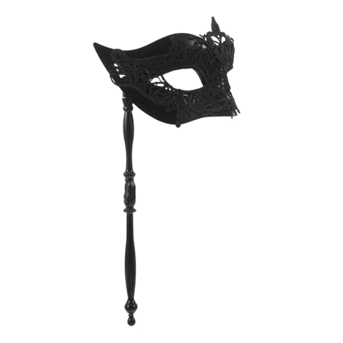 Yardenfun Venezianische Maskerade Maske mit Stab Schwarze Spitzen Augenmaske Damen Herren Halbgesichts Kostümmaske für Halloween Karneval Ball Theater Party Yardenfun Venezianische Maskerade Maske mit Stab Schwarze Spitzen Augenmaske Damen Herren Halbgesichts Kostümmaske für Halloween Karneval Ball Theater Party von Yardenfun