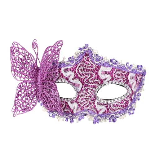 Yardenfun Venezianische Spitzen Maske Damen Masquerade Ball Halbgesichts Design Schmetterling Motiv für Kostüm Party und Halloween Leicht und Dekorativ für Frauen von Yardenfun
