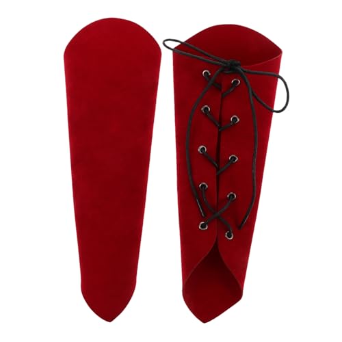 Yardenfun Verstellbare Mittelalterliche Steampunk Armbracer mit Weichem Vintage Schnürung für Wikinger Kostüm Halloween und Renaissance Cosplay Komfortable Rote Armschützer Yardenfun Verstellbare Mittelalterliche Steampunk Armbracer mit Weichem Vintage Schnürung für Wikinger Kostüm Halloween und Renaissance Cosplay Komfortable Rote Armschützer von Yardenfun