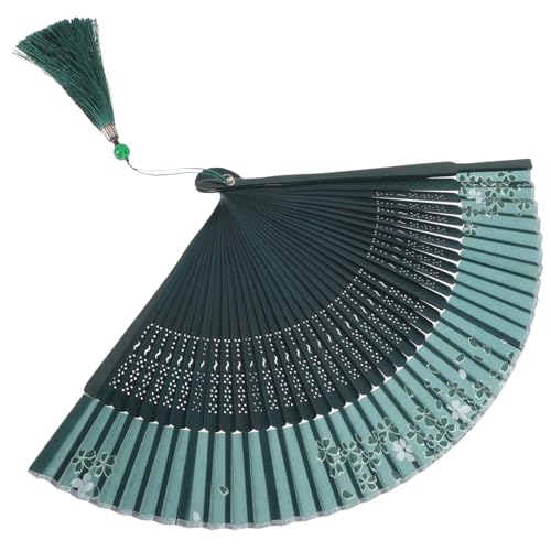 Yardenfun Vintage Chinesischer Fächer aus Faltbarer Handfächer mit Blumenmuster für Tanz Hochzeit Party Robuste Struktur und Design Sommerreisen und Fotografie von Yardenfun