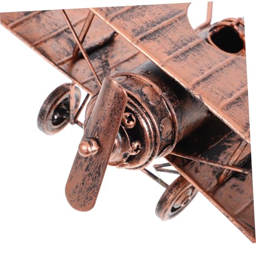 Yardenfun Vintage Metall Flugzeugmodell mit Retro Patina Handgefertigt Dekoratives für Schreibtisch Regal Büro Geschenkidee Nostalgisches Flugzeug Ornament von Yardenfun