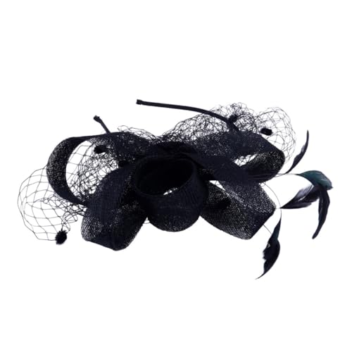 Yardenfun Vintage Net Yarn Headdress mit Federn Handgefertigte Kleine Damen für Retro Partys Cosplay Events Leicht von Yardenfun