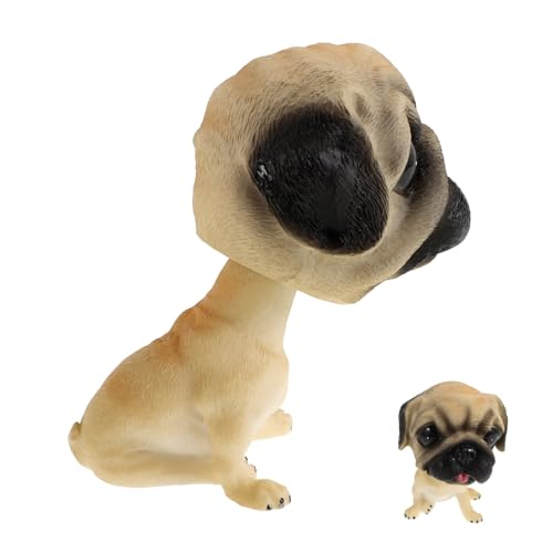 Yardenfun Wackelfigur Auto Bobbing Head Hund aus Robustem Harz mit Fröhlicher Kopfbewegung Süße Autodekoration für Armaturenbrett Interaktives für und Fahrspaß von Yardenfun