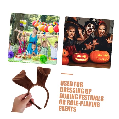 Yardenfun Welpen Accessoires mit Ohren Stirnband Schleife Nase und Pfotenhandschuhen Weiches Atmungsaktives Cosplay für Karneval Halloween und Rollenspiele von Yardenfun