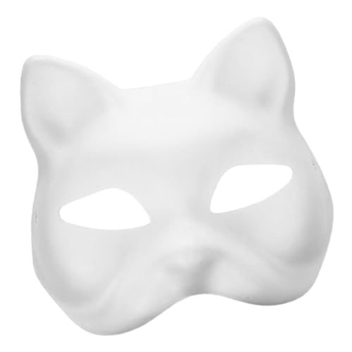 Yardenfun leere handgezeichnete maske heimwerker geschenk halloween maske Katzenmasken weiß Katzen-Partymasken schmücken Gesichtsmaske Diy-Maskerade-Masken DIY Masken für die Party Cosplay von Yardenfun
