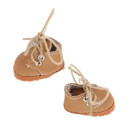 Yardwe 1 Paar Puppenschuhe für Miniaturpuppen Süße Anpassbare Schnürsenkel für Fotografie Spiel und Ausstellungen Charmante Accessoires für Puppenkleidung und Kreative Inszenierung von Yardwe