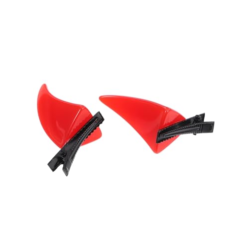 Yardwe 1 Paar Teufelshorn Haarclips Halloween Party Haaraccessoires für Cosplay und Kostüme für Dickes Glattes oder Lockiges Haar Rote Teufelshörner für Unvergessliche Auftritte von Yardwe